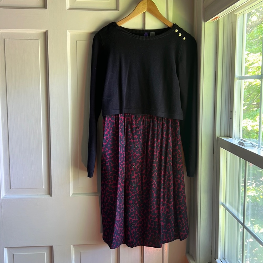 Seraphine maternity & nursing dress with cotton sweater top
